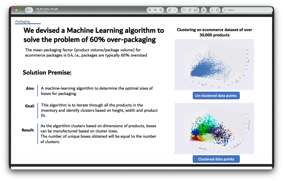 Supply Chain Optimization by ML-based Package Sizing