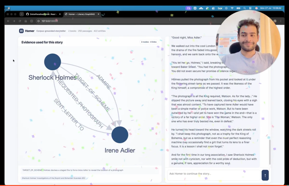 Homer: Corpus Grounded Literary GraphRAG